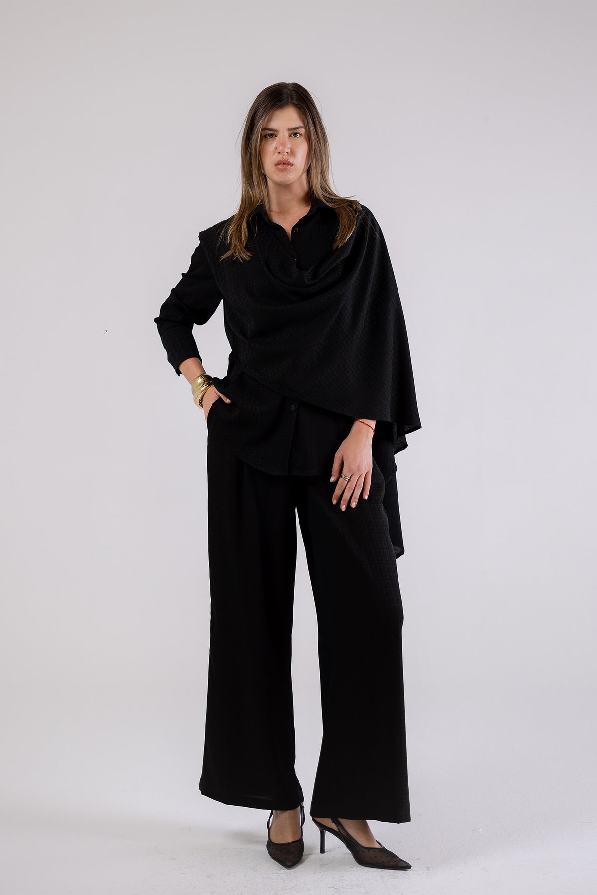 Wide-Leg Wrap Pants