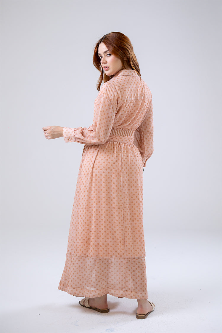 Polka Dot Wrap Maxi Dress