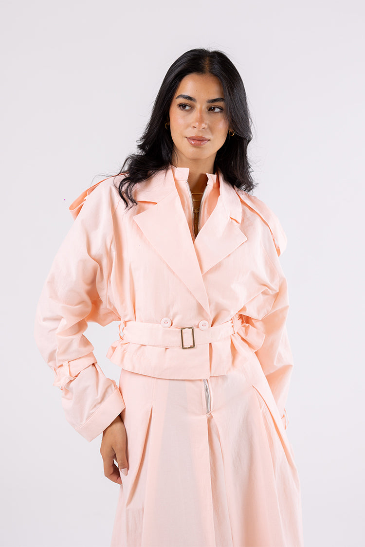 Belted Cropped Jacket