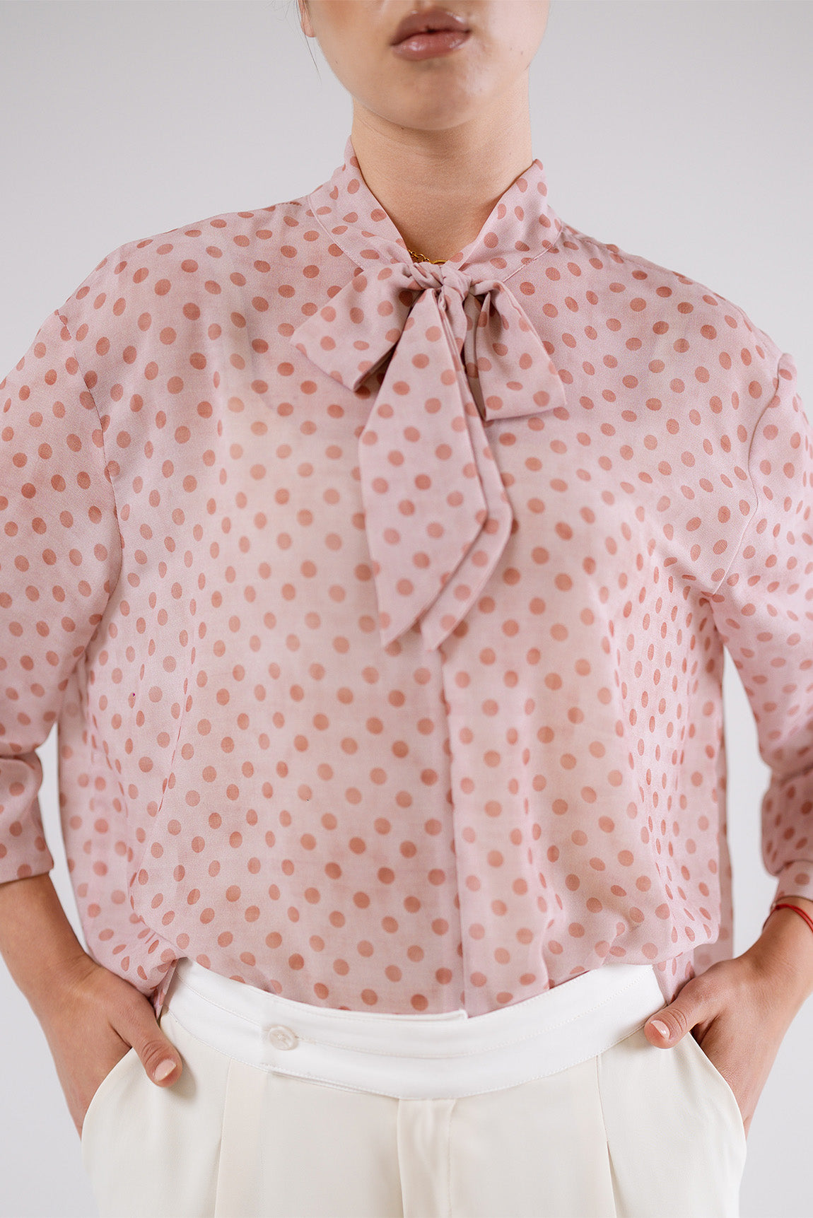 Polka Dot Bow Blouse