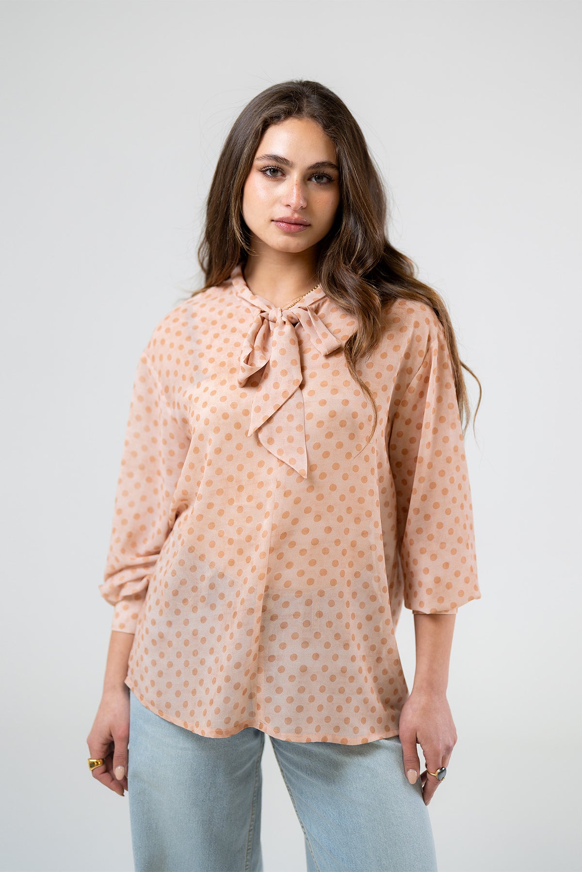 Polka Dot Bow Blouse