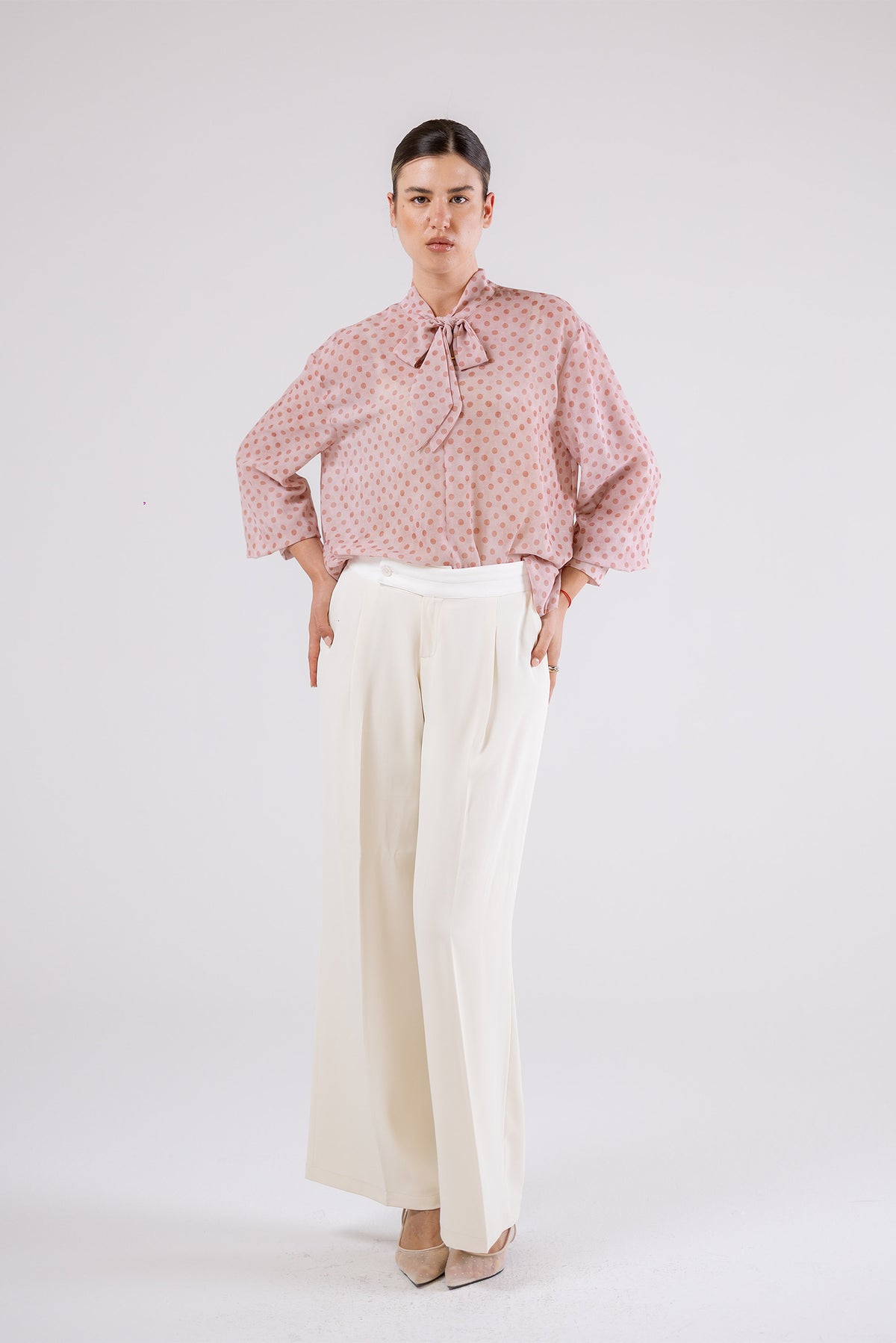 Polka Dot Bow Blouse