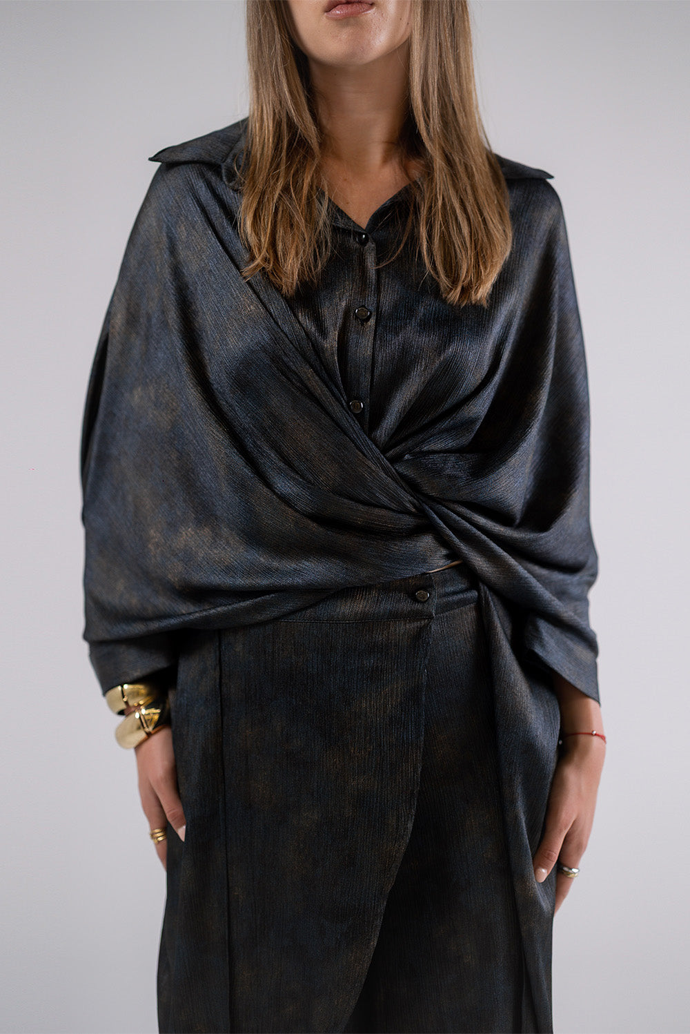 Wrap Satin Blouse
