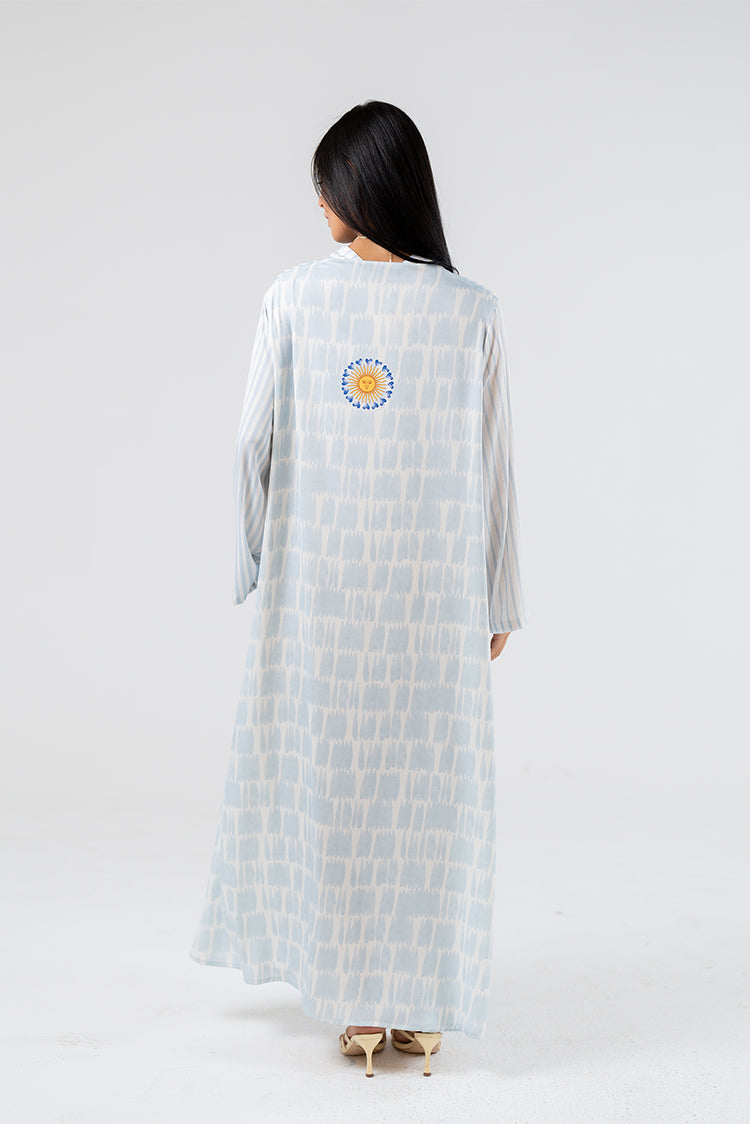 Striped Embroidered Maxi Dress