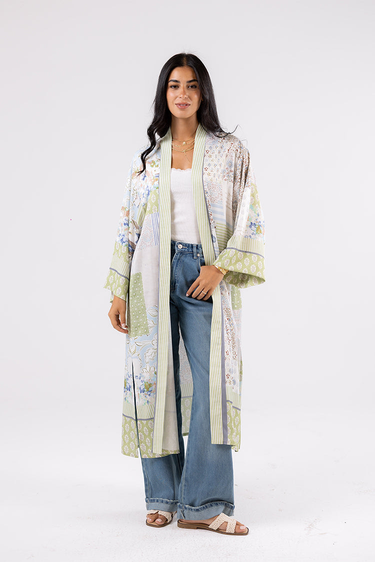 Printed Satin Cardigan