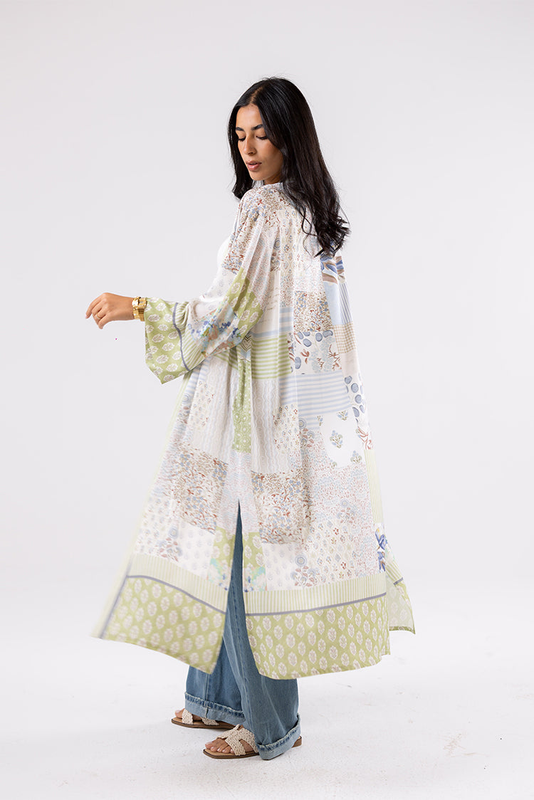 Printed Satin Cardigan