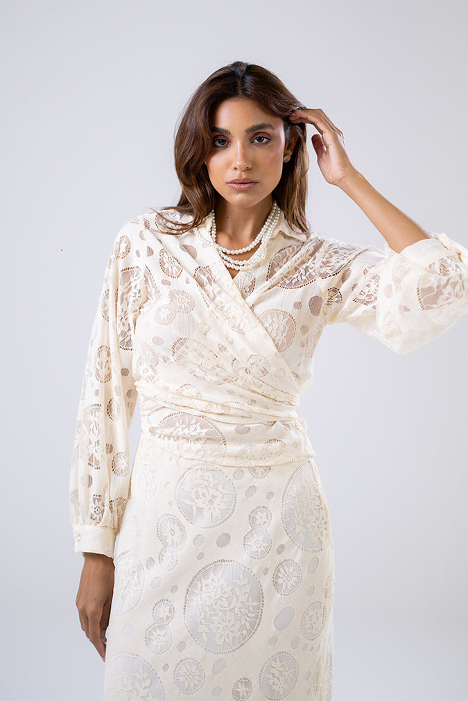 Lace Wrap Blouse