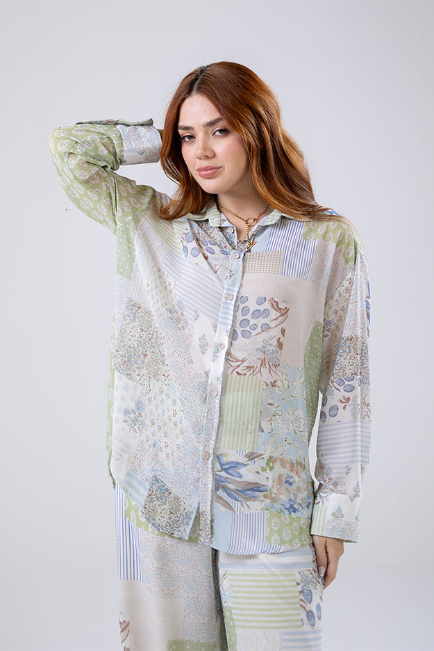 Patchwork Print Shirt