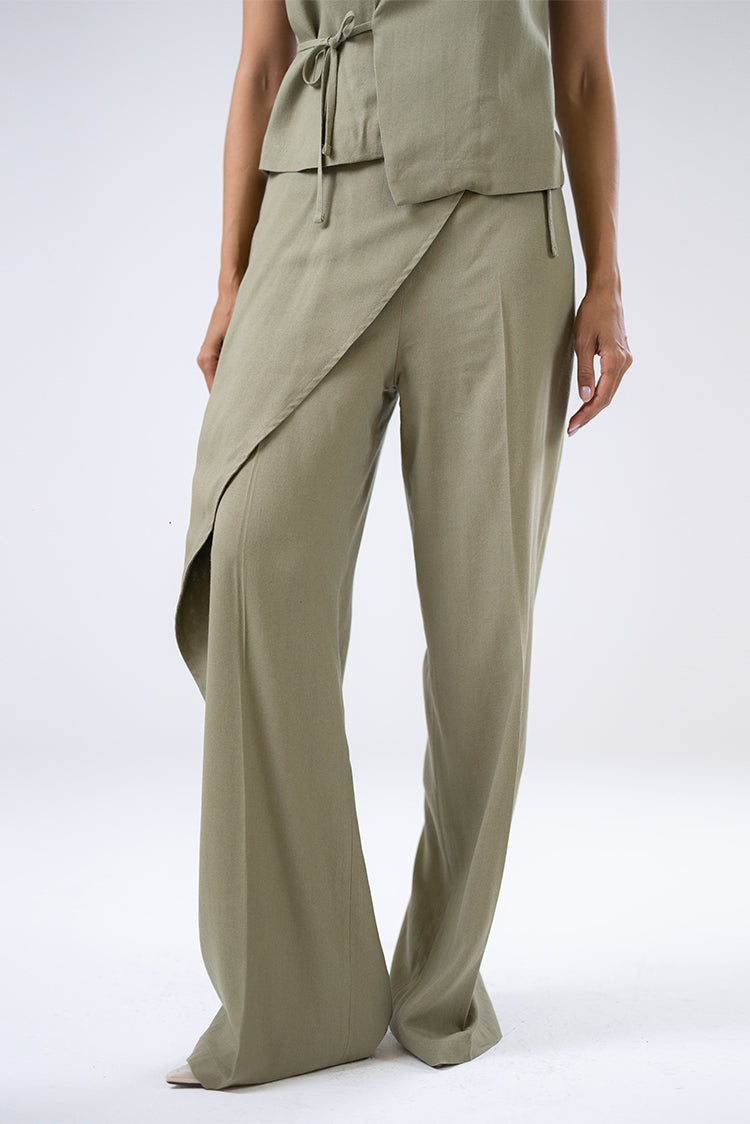 Asymmetric Overlay Trousers