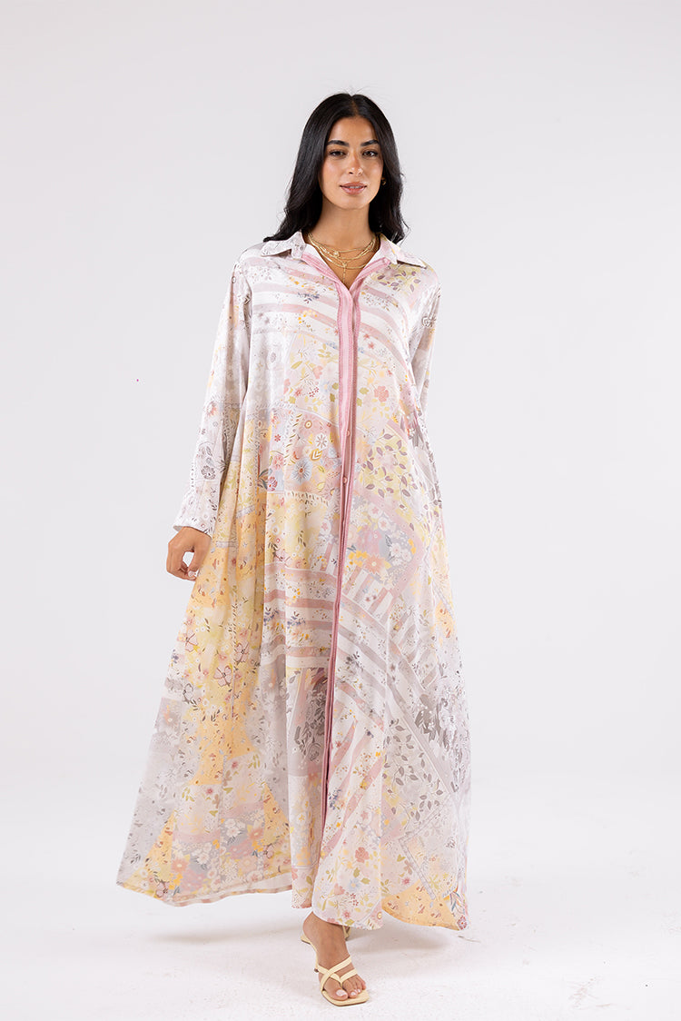 Pastel Patchwork Maxi  Dress