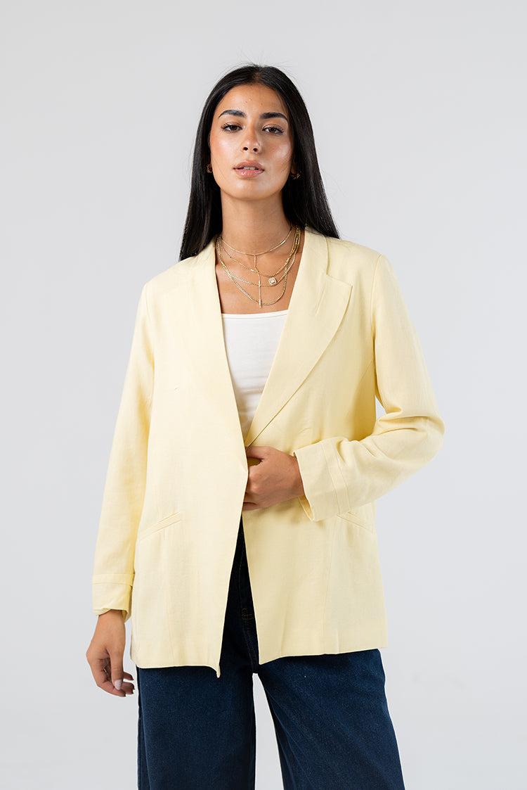 Classic Linen Blend Blazer