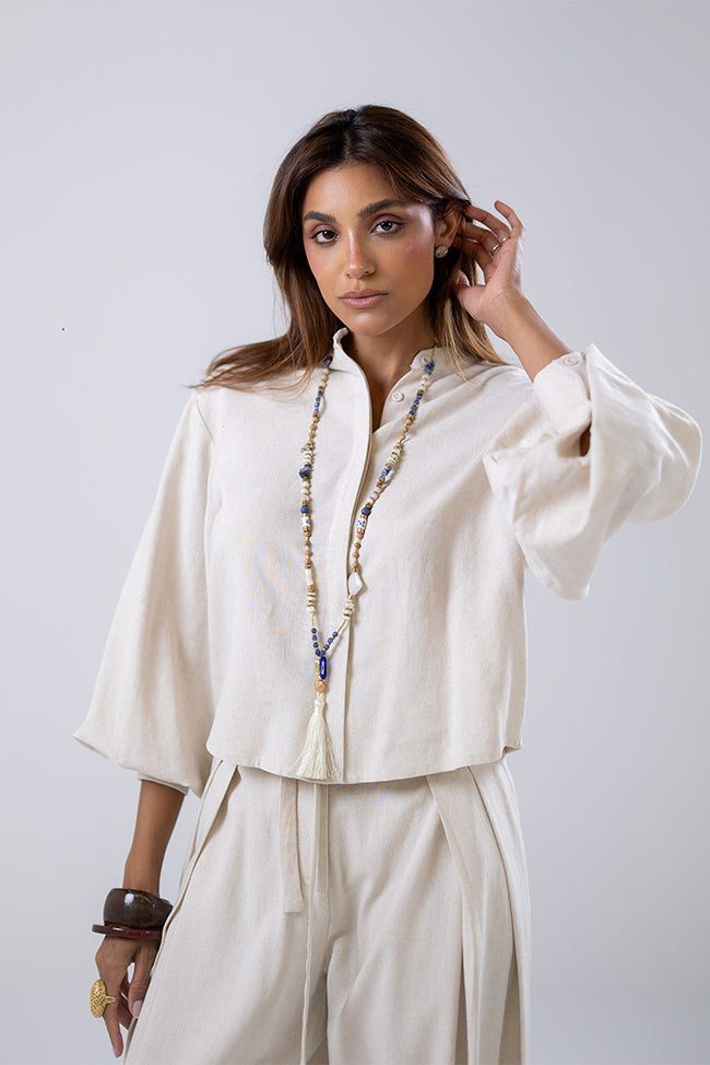 Balloon Sleeve Relaxed Shirt