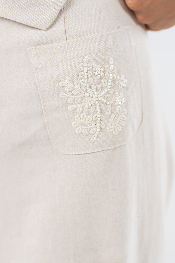 Wide-Leg Linen Trousers