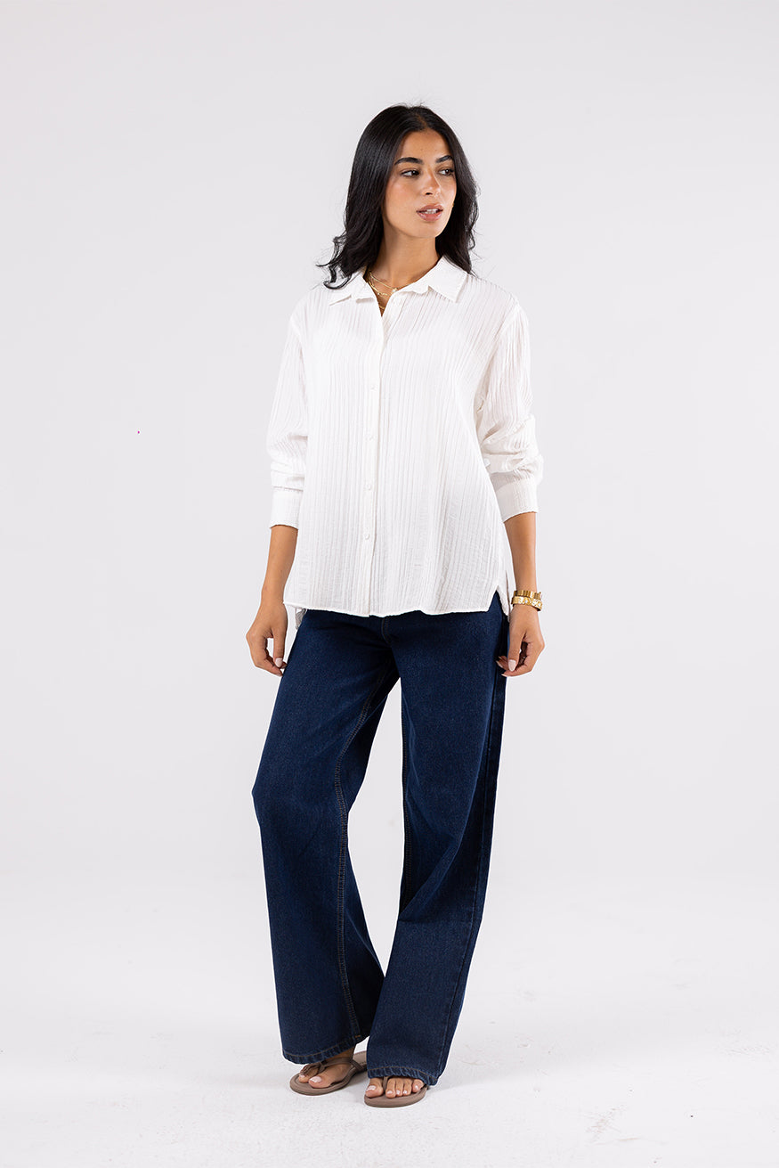 Textured Button-Up Shirt