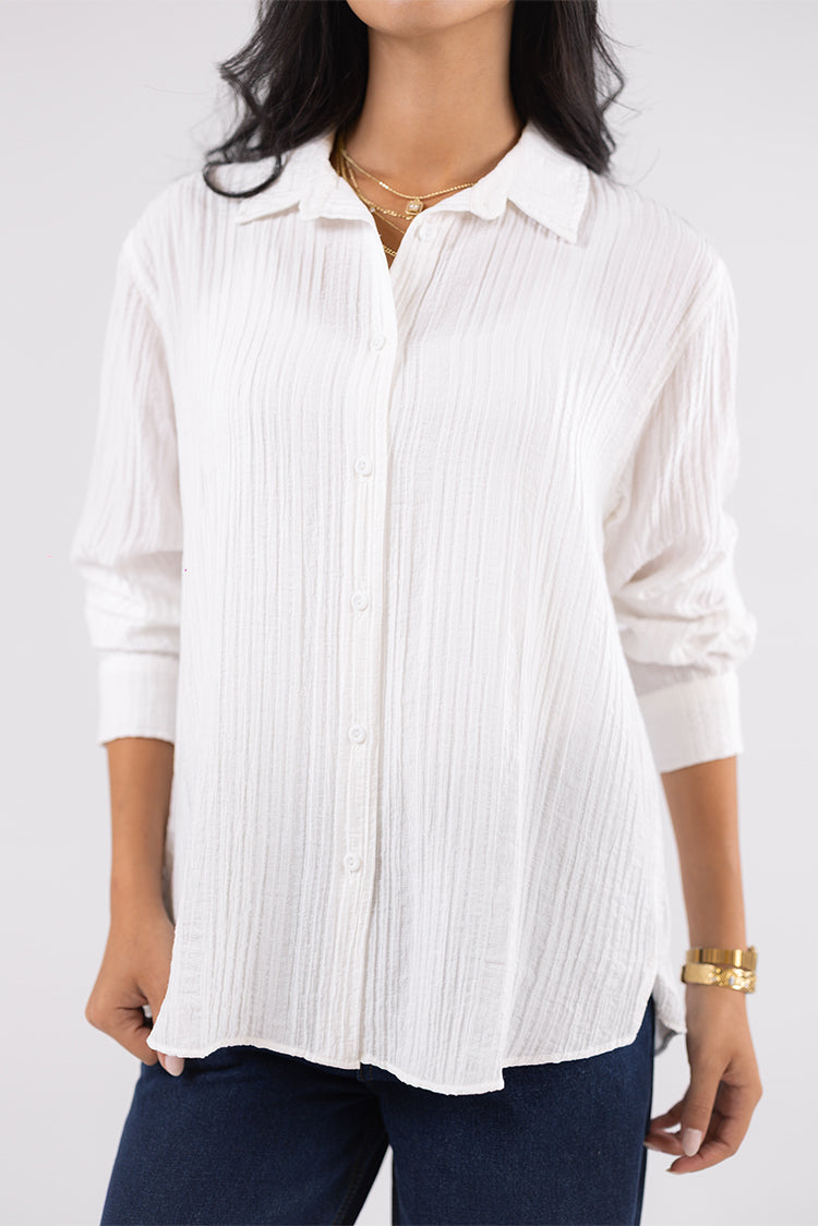 Textured Button-Up Shirt