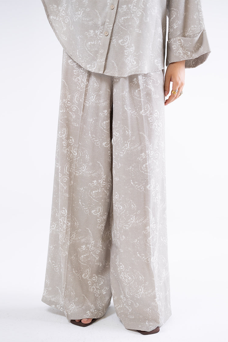 Paisley Print Wide-Leg Pants