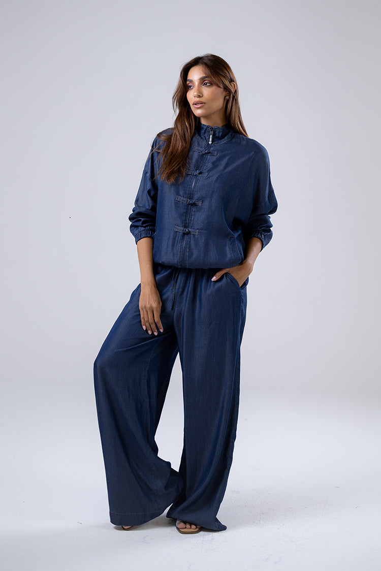 Indigo wide-leg pants
