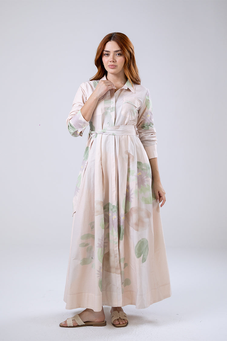 Floral Shirt Maxi Dress