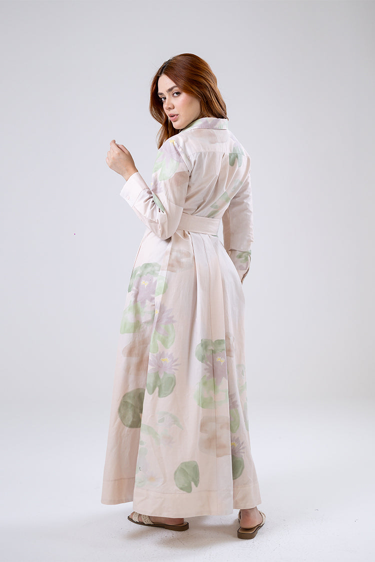 Floral Shirt Maxi Dress
