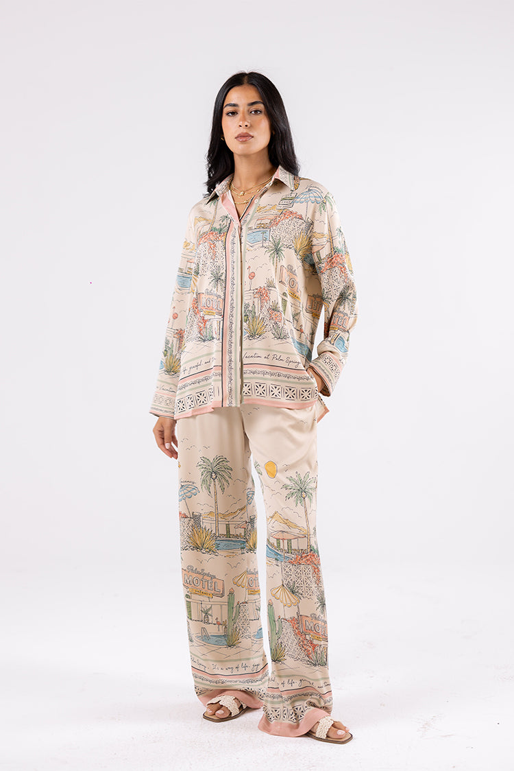 Printed Satin Pants