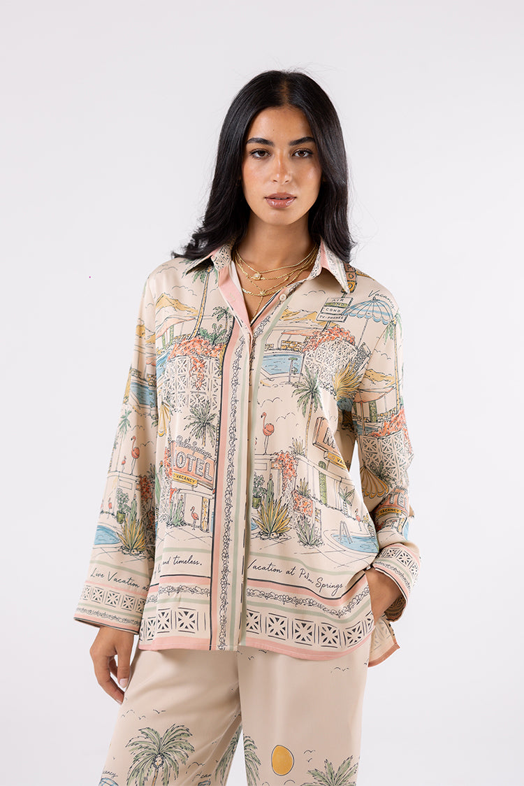 Printed Satin Shirt