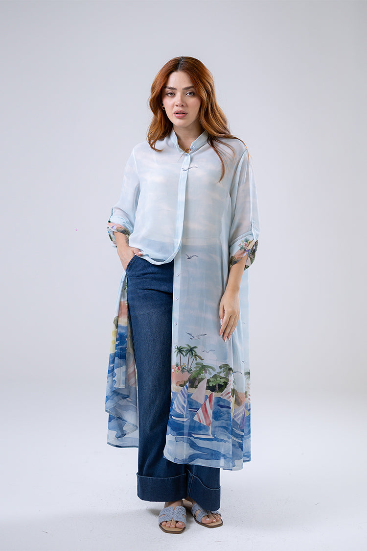 Chiffon shirt dress