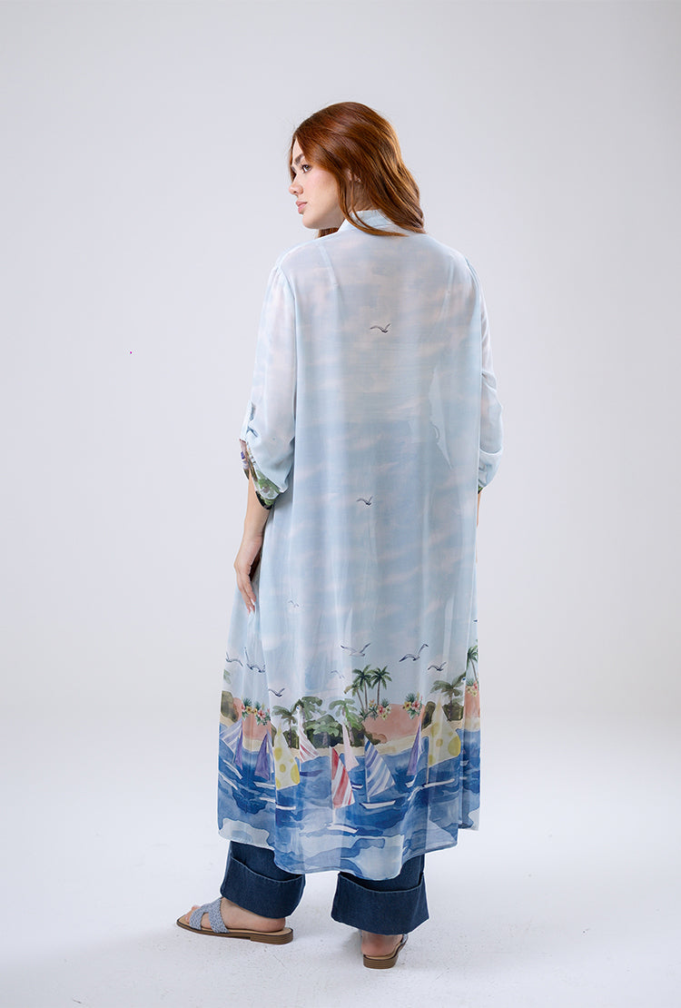 Chiffon shirt dress