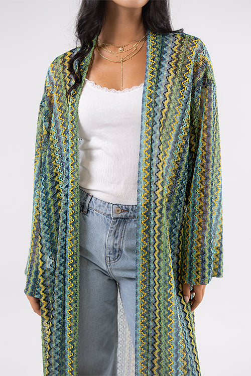 Zigzag Knit Cardigan