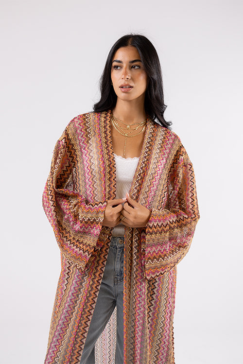 Zigzag Knit Cardigan