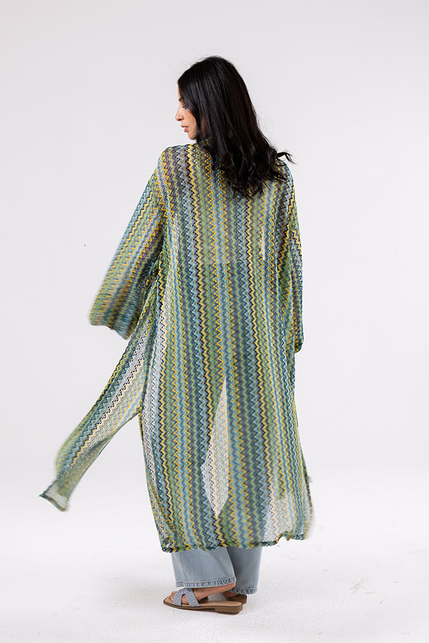 Zigzag Knit Cardigan