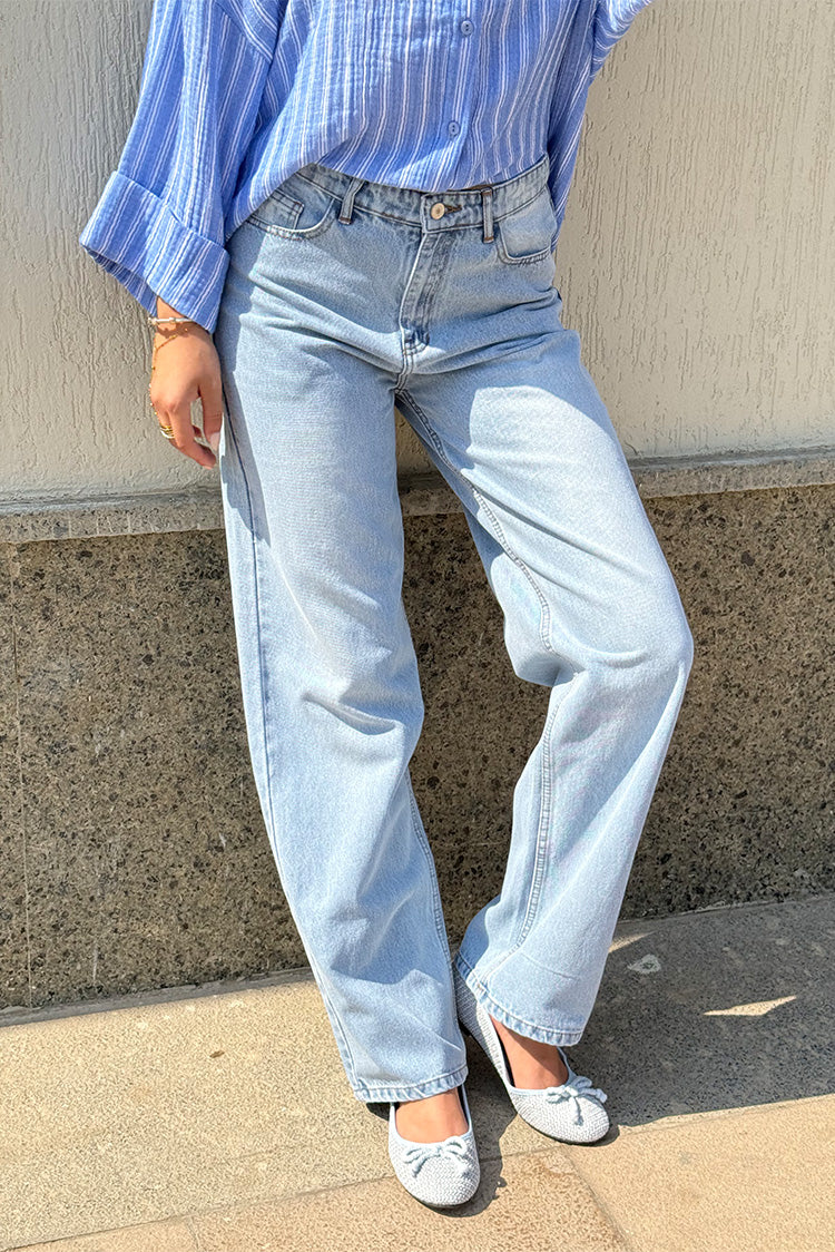 Classic Wide-Leg Denim Pants