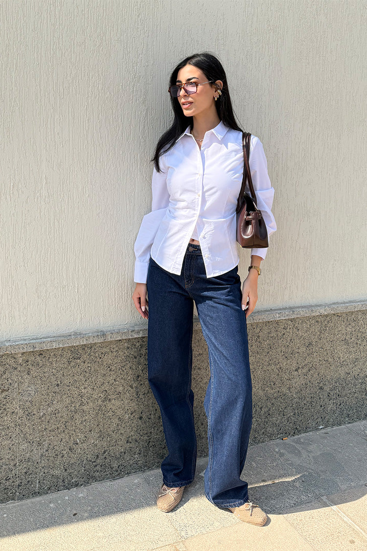 Classic Wide-Leg Denim Pants