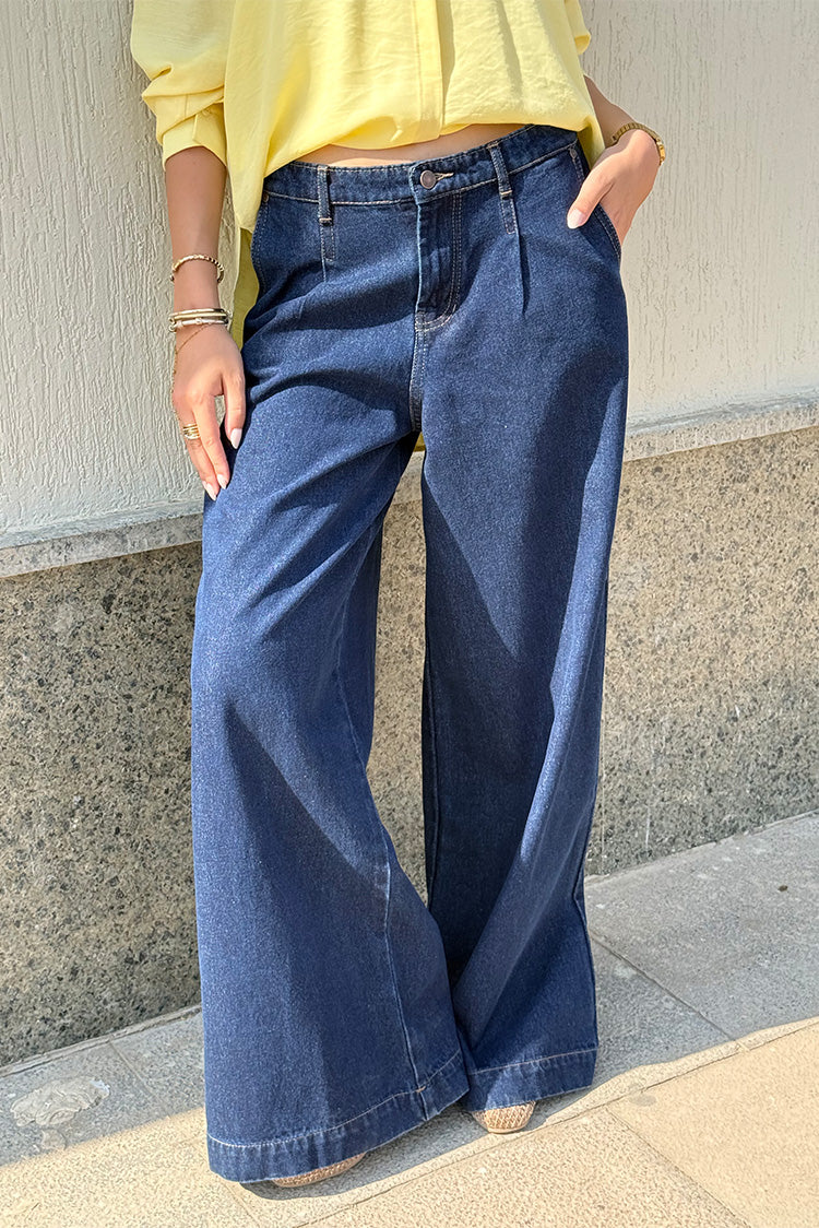 Relaxed Wide-Leg Denim Pants