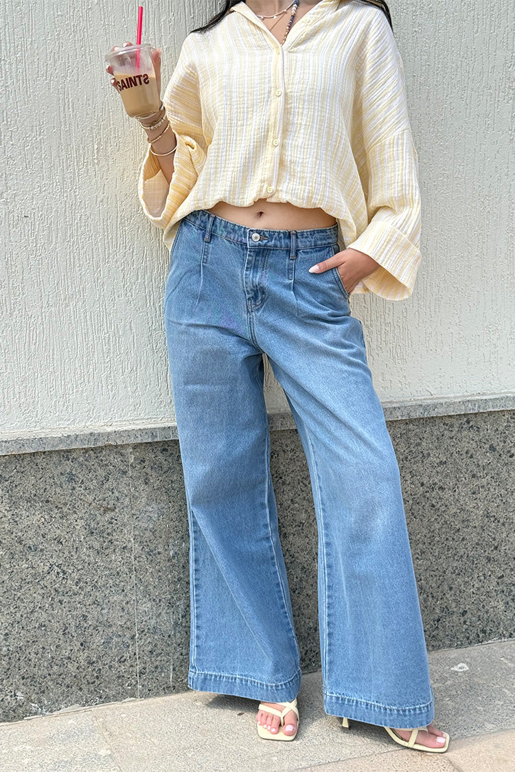 Relaxed Wide-Leg Denim Pants