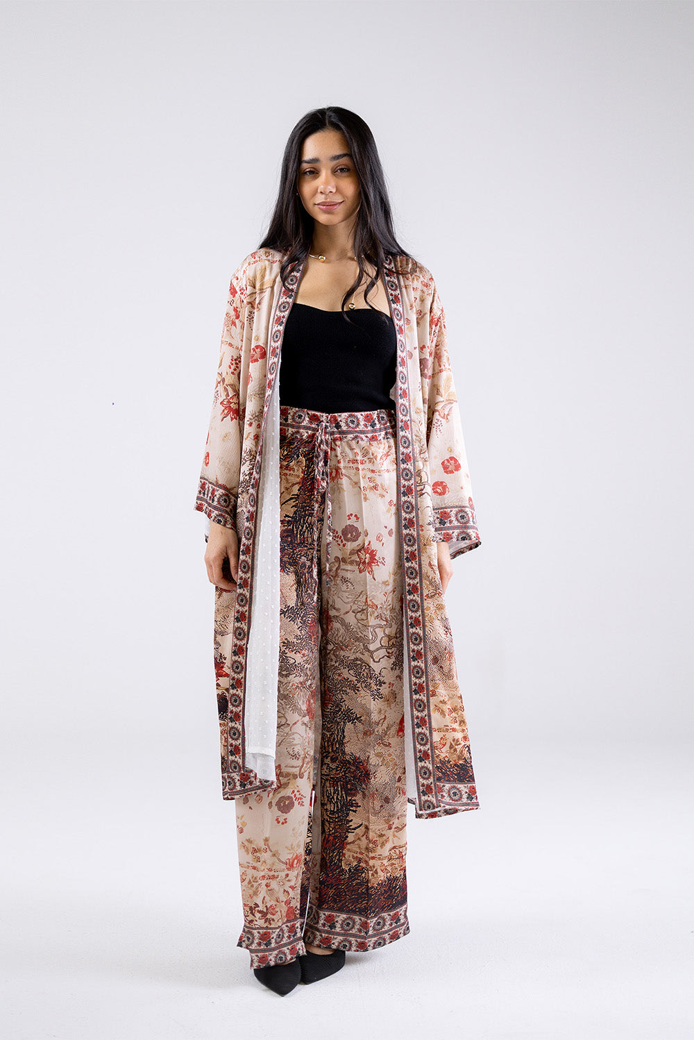 Printed Wide-Leg Pants