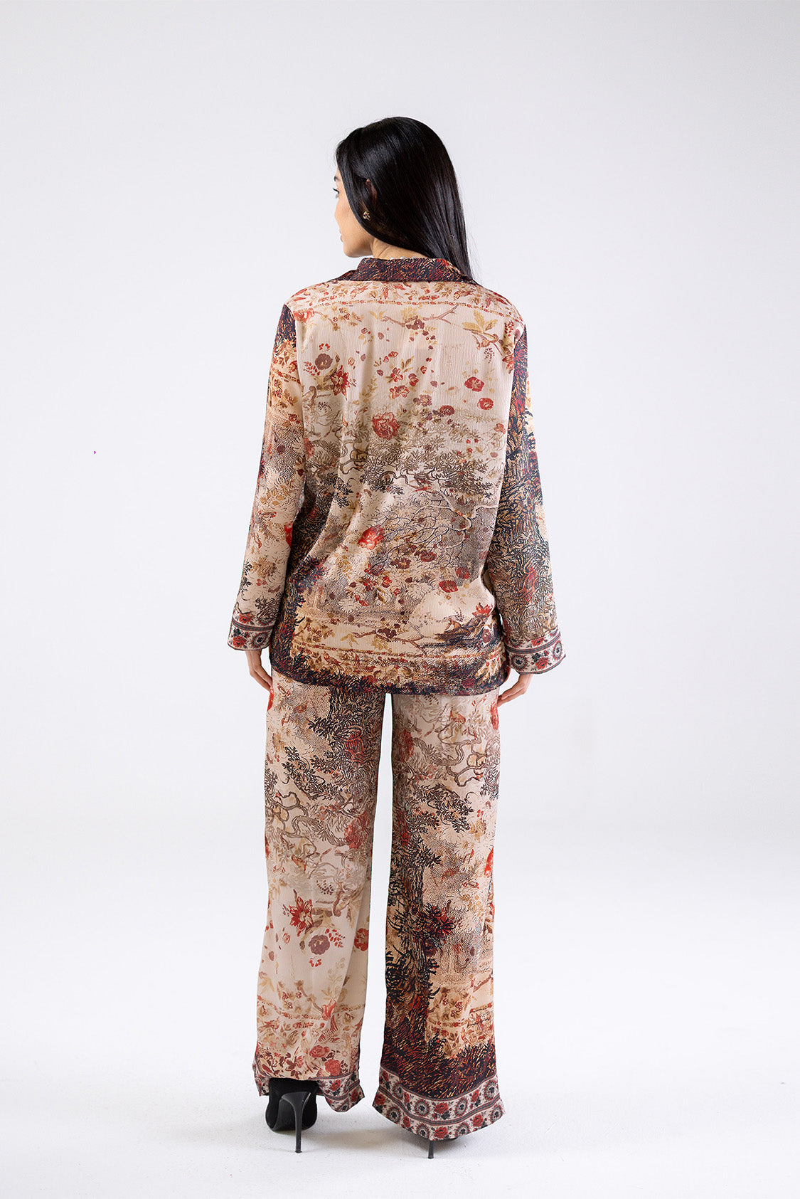 Printed Wide-Leg Pants