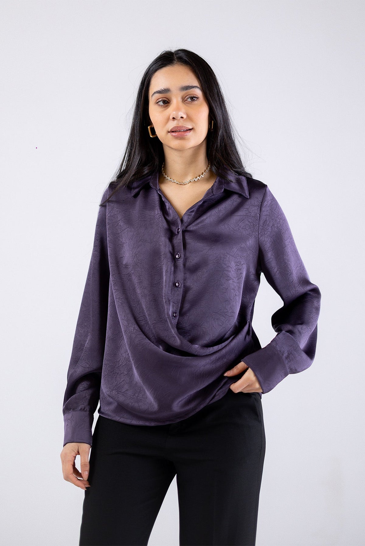 Soft Drape Satin Shirt