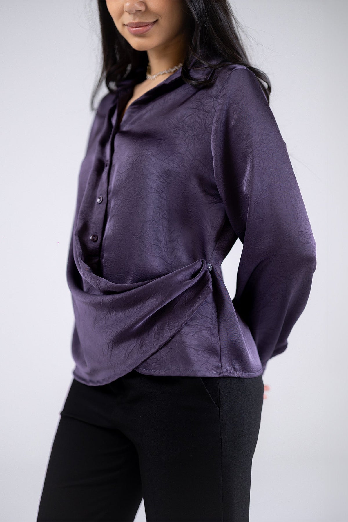 Soft Drape Satin Shirt