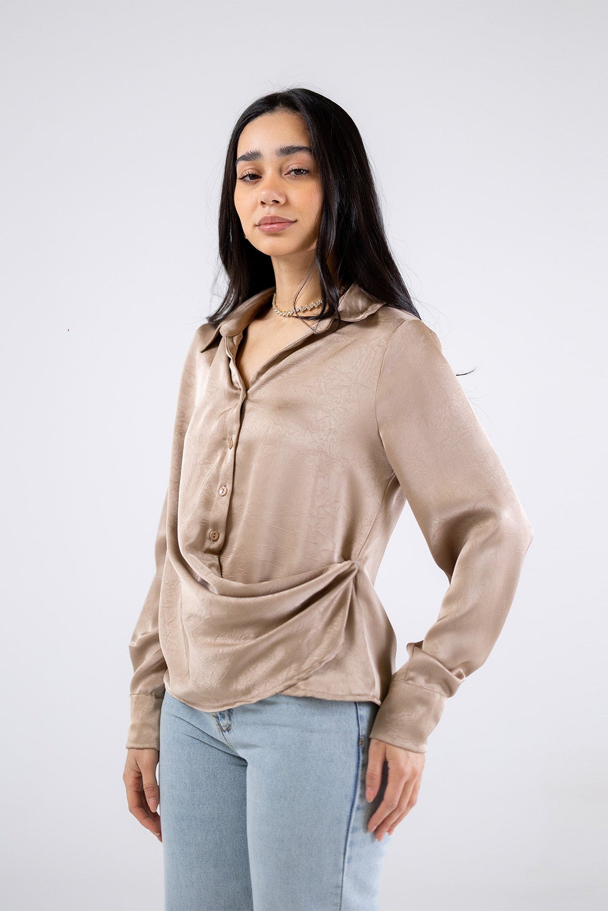 Soft Drape Satin Shirt