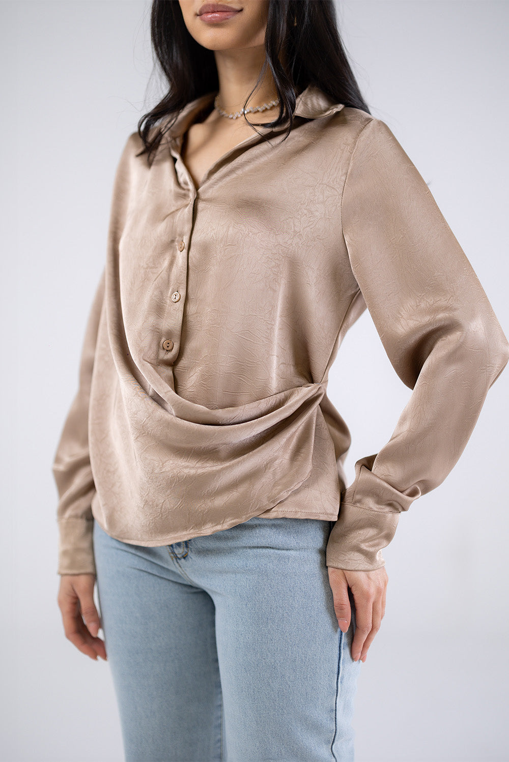 Soft Drape Satin Shirt