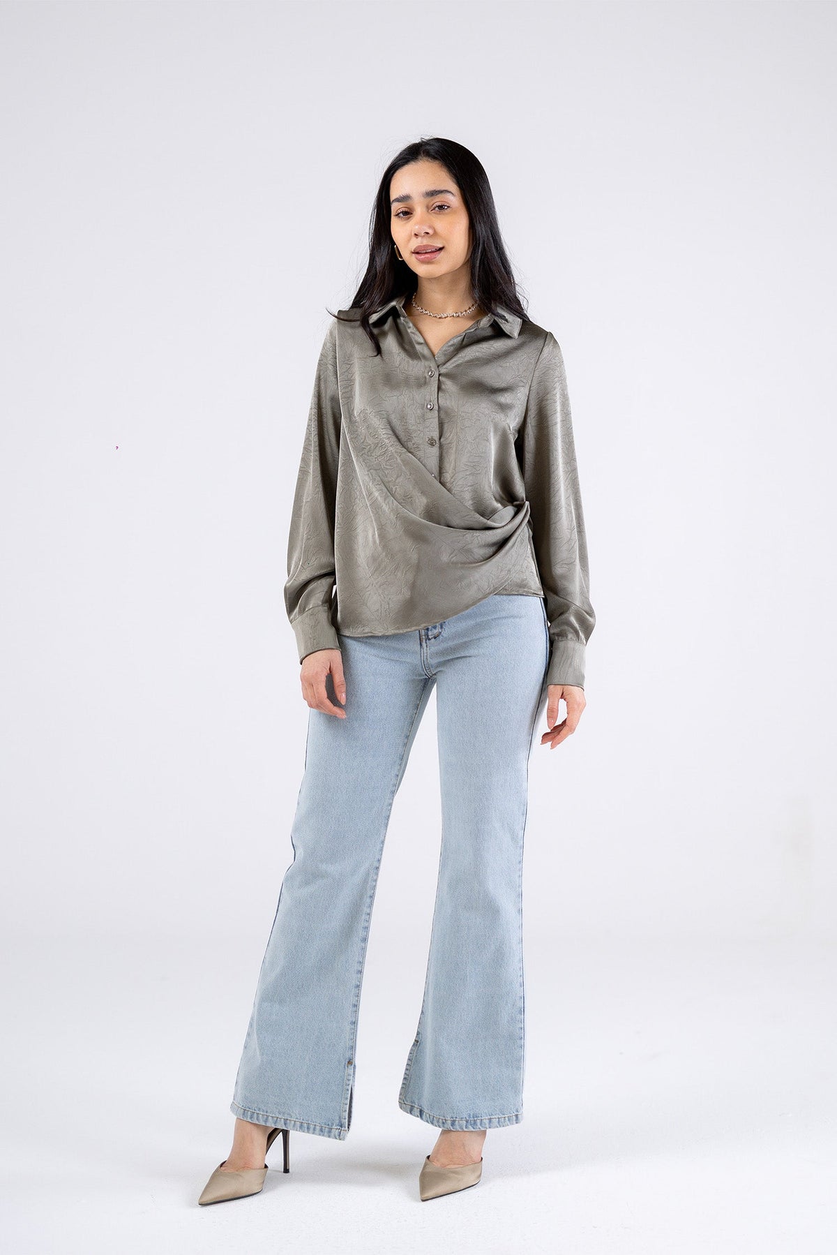 Soft Drape Satin Shirt