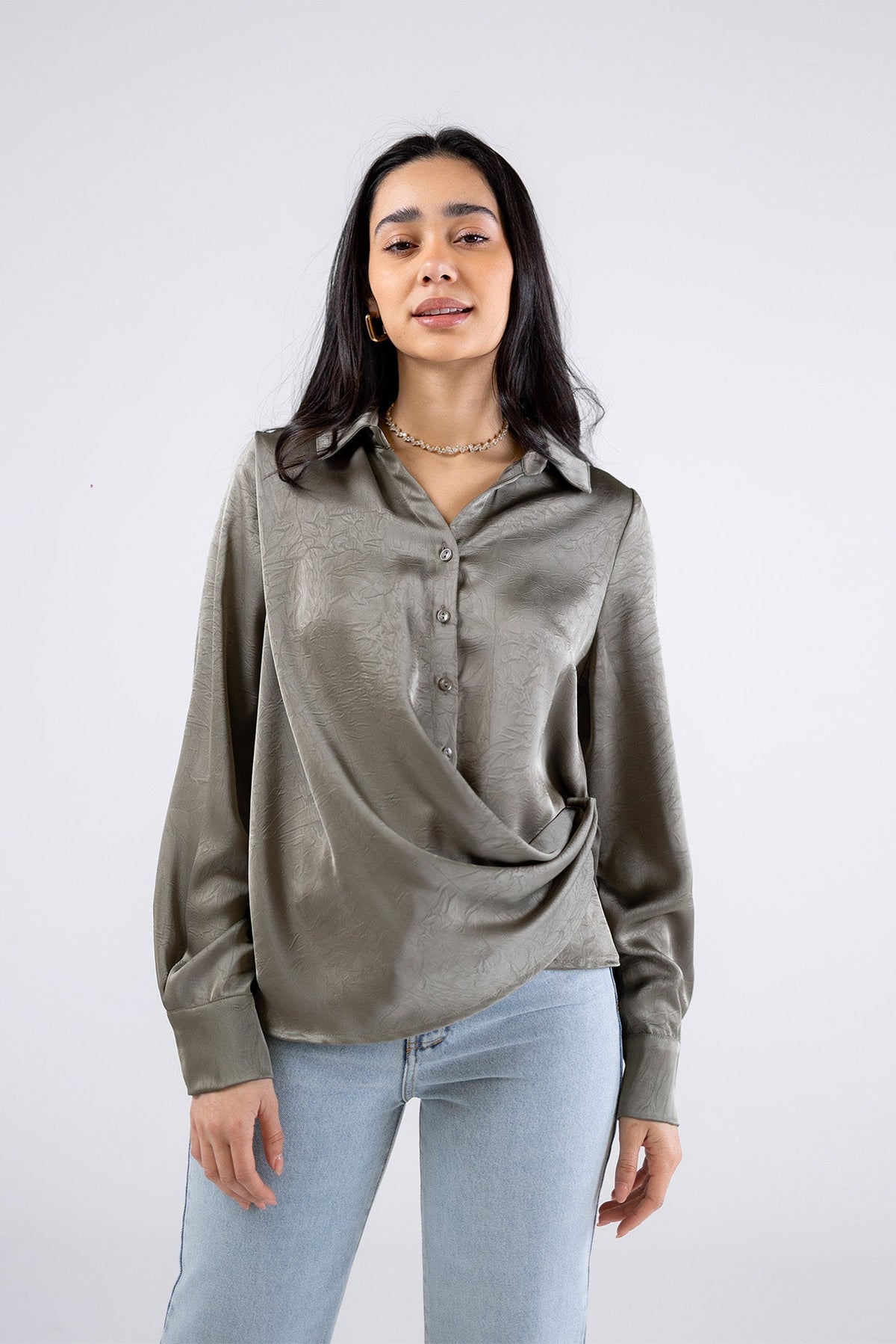 Soft Drape Satin Shirt