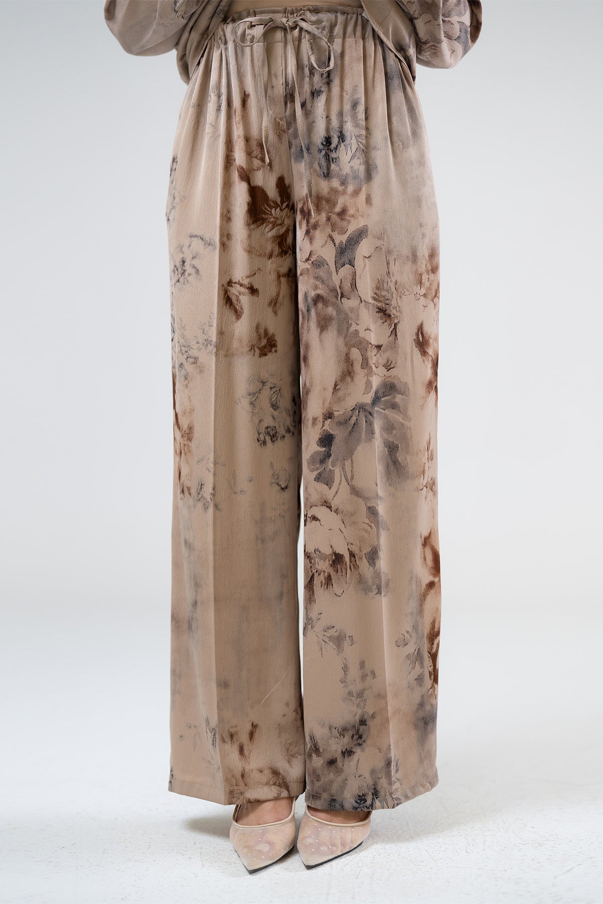 Printed High-Waist Pants
