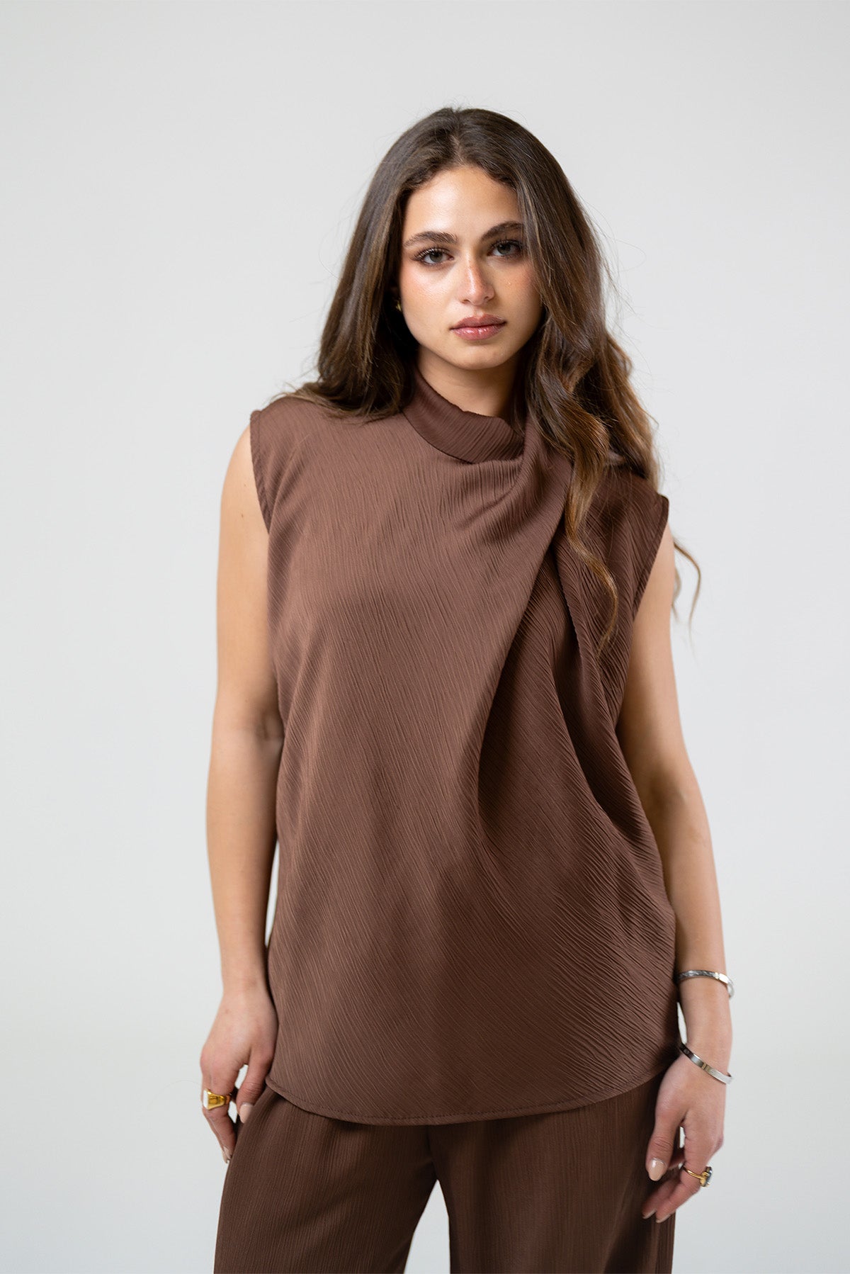 The Sculpted Merlot Blouse